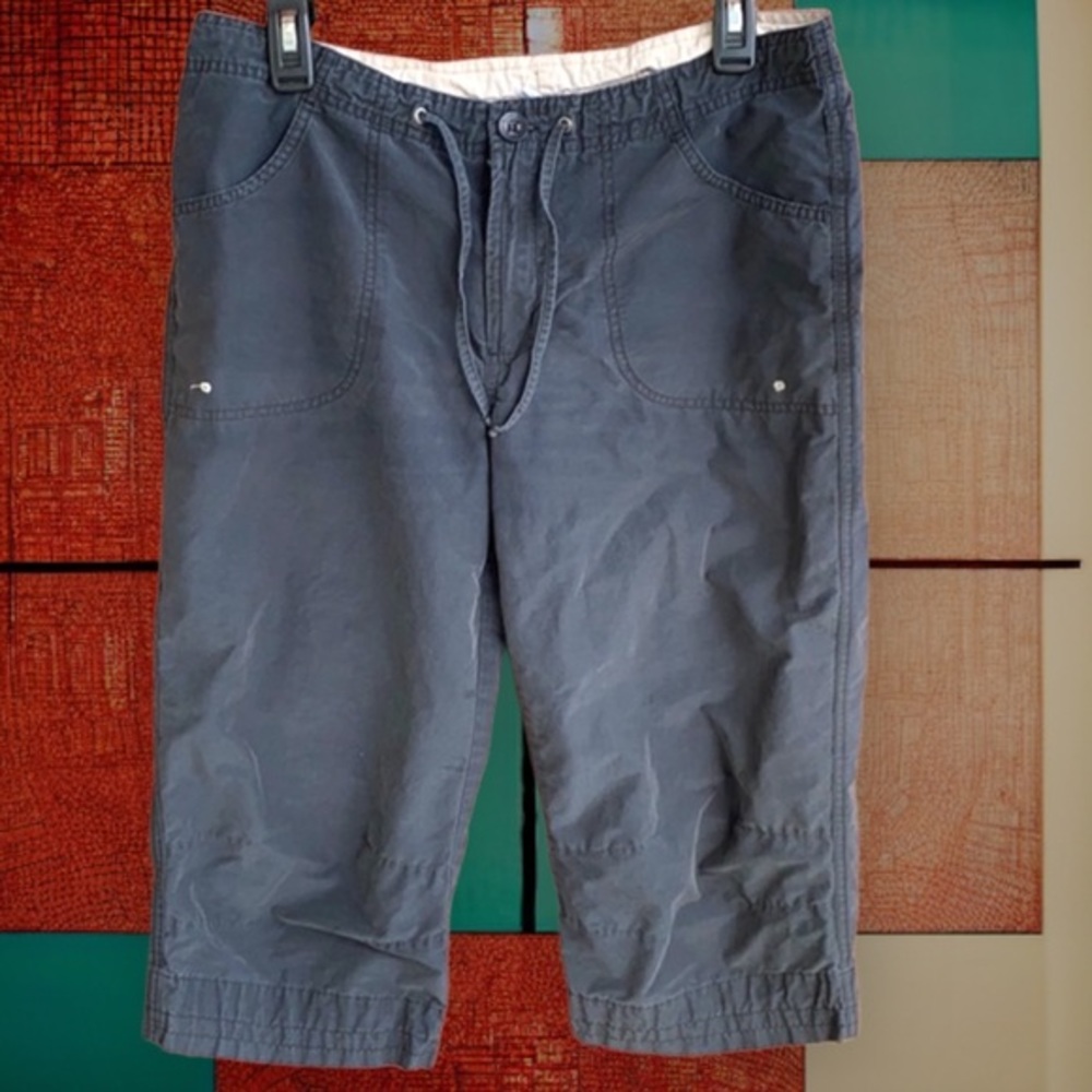 Columbia Capri Pants Women’s Black Hiking Outdoor Drawstring Cuffs Lightweight